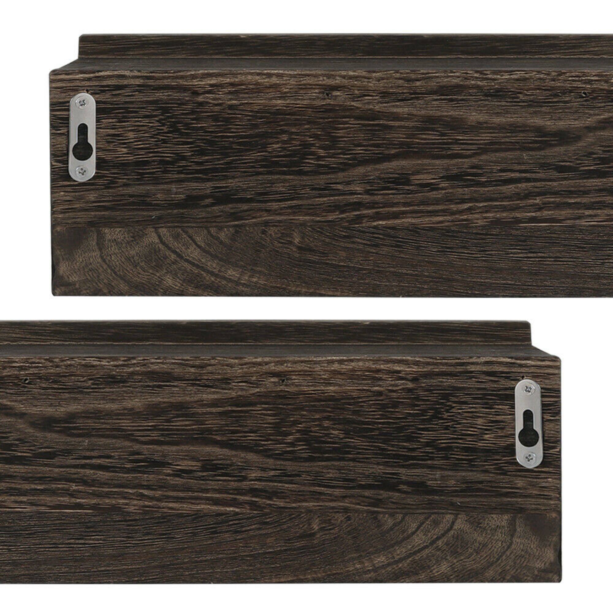 NEX™ 16" Dark Brown Wall-Mounted Floating 4-Hook Coat Racks, 2ct.